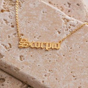 Astrological Name Plate Necklace – Te Adoro